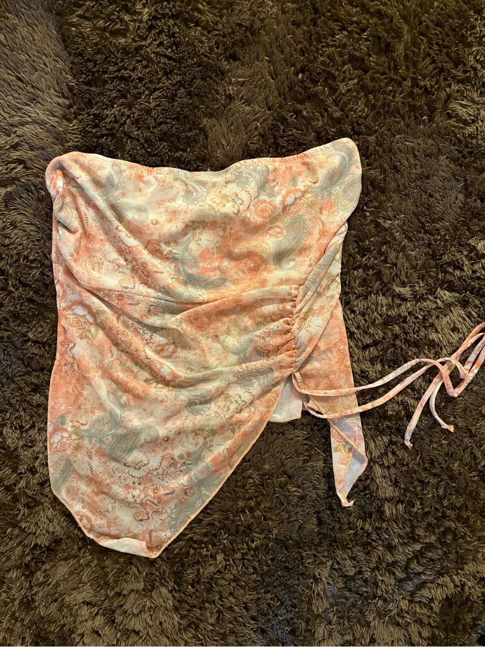 See You Monday Semi-Sheer Strapless Crop Top